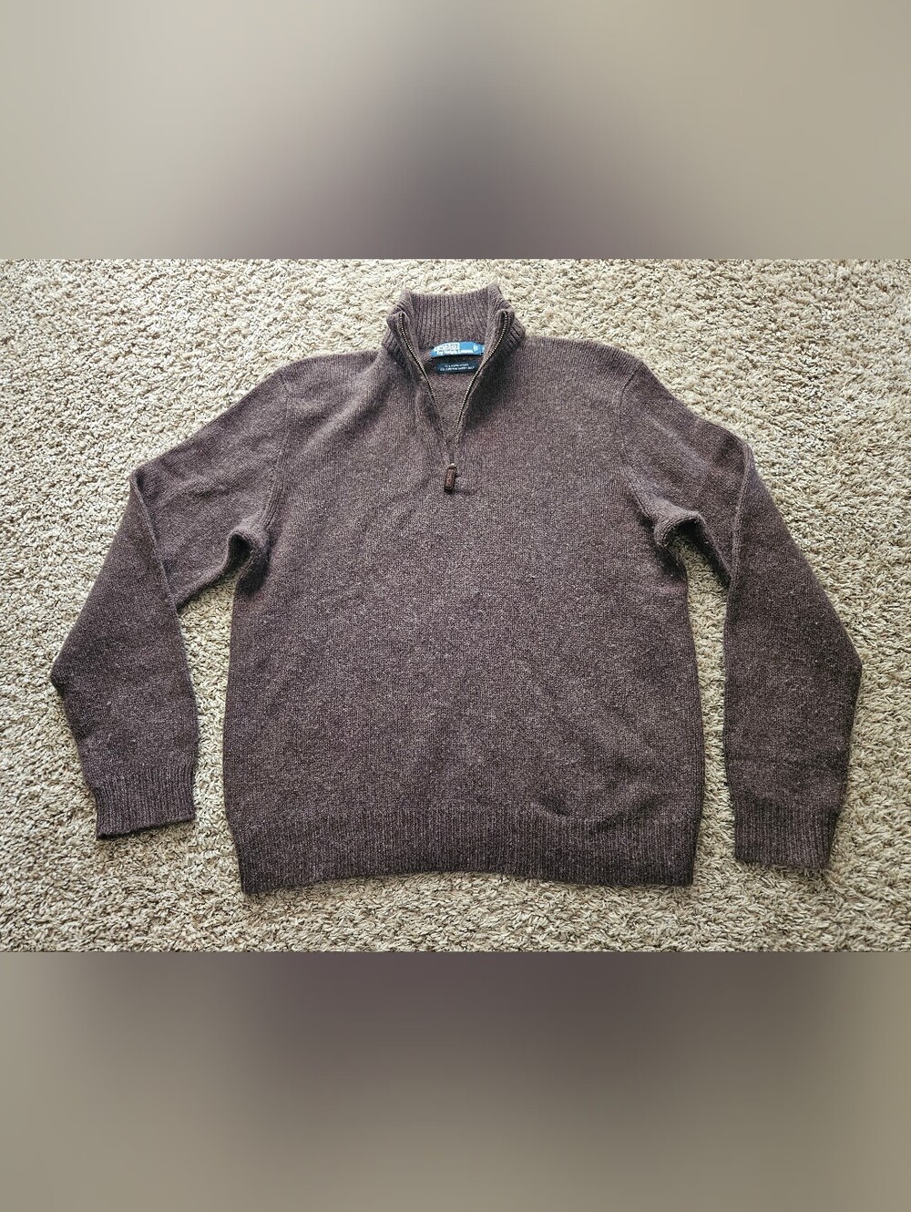 Polo Ralph Lauren Men's Wool Angora Rabbit Hair Blend Half-Zip Sweater Sz. Large